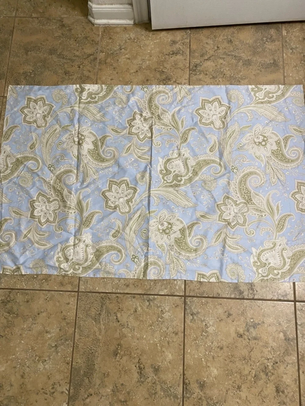 Earl & Wilson Pakistan Made Light Blue  Paisley Floral 1 King Size Pillow Sham